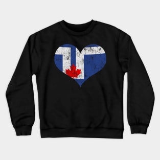 Toronto Flag Heart Canada Canadian Vintage Fade Crewneck Sweatshirt